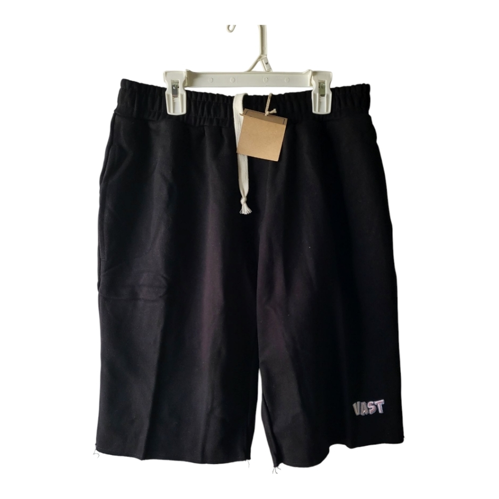 Vast Mens Black Sweat Shorts‎ Size L New